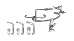 DINGMAN MOUTH GAG SET, COMPLETE SET OF 3 TONGUE BLADES, UPPER BLADES AND CHEEK RETRACTORS, TONGUE BLADES GERMAN STAINLESS STEEL O.R. GRADE STAINLESS STEEL