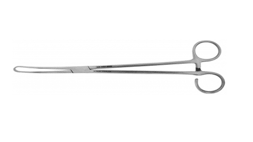 WHITE TONSIL SEIZING FORCEP, SLIGHTLY ANGLED, 4X4 TEETH, 9" GERMAN STAINLESS STEEL O.R. GRADE STAINLESS STEEL