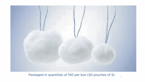 X-Ray Detectable Strung Cotton Balls (20 Pouches of 5ea)